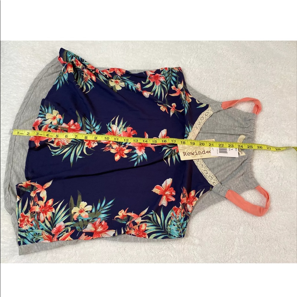Rewind top embroidered tank Size L Floral
